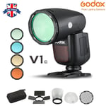 Godox V1C TTL 1/8000s HSS Round Head Flash Light for Canon+Magnetic Accessories