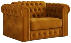 Jay-Be Chesterfield Velvet Cuddle Chair Sofa Bed - Gold