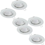 2 PACK 3 PACK Flush Ceiling Downlight White Steel 3x 5W GU10 Adjustable