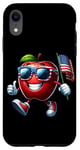 Coque pour iPhone XR Apple Drapeau américain 4 juillet Amérique patriotique Maman Papa Enfants
