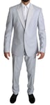 DOLCE & GABBANA Suit SICILIA Wool Light Blue 3 Piece Men EU52/ US42/XL