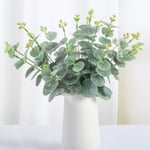 Whaline 20 Pcs Artificial Eucalyptus Leaves, Faux Greenery Stems Fake Dried Silver Dollar, Plastic Plants for Decoration
