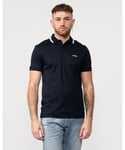 BOSS Green Paule Mens Slim-Fit Polo Shirt with Collar Graphics - Dark Blue - Size Large