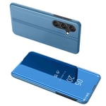 Clear View Case Skal med Ställ Samsung Galaxy A54 - Blå
