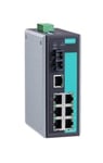 MOXA Industrial Unmanaged Ethernet Switch with 7 10/100BaseT(X) Ports, 1 Single Mode 100BaseFX Port, SC Connector, 0 to 60°C