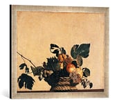 Kunst für Alle 'Encadré Image de Michelangelo Merisi Caravaggio La Corbeille à Fruits Impression d'art dans Le Cadre de Haute qualité Photos Fait Main, 60 x 40 cm, Argent Raya