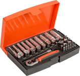 Bahco SL25L Socket & Mechanical Set, Metric Variety Pack, Black/Red 