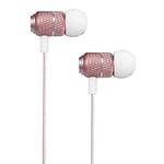 AMPLE® EARPHONES, Galaxy A13 5G A03s A03 5G / SONY XPERIA XZ3/10/L1/L2/L3/XA2 ULTRA, Wired Bass Stereo In-ear Headphone Earphone Headset Earbuds with Remote and Mic with 3.5mm Jack (ROSE GOLD)