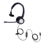 USB Headset with Noise Cancelling Microphone for PC Laptop, Super Lighweight PC Headpone with microphone for Speech Dictation Office Call Center Work Skype Zoom Webinar with in-Line Control
