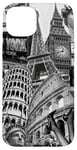 Collage rétro Paris New York Londres Rome World Travel Coque pour iPhone 15 Plus