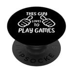 Funny Game Player This Guy Loves to Play Games PopSockets Swappable PopGrip