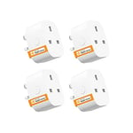 Smart Plug Works with Alexa, Apple HomeKit Siri, Google Home - Refoss WiFi Plug Alexa Smart Sockets Support App Remote Control, Voice Control, Timer, Offline Control, 13A, No Hub Required - 4 Pack