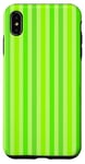Coque pour iPhone XS Max Couleur citron vif à rayures verticales vertes, couleur citron