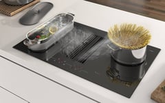 Airforce On-Board Essence 80cm Induction Hob with Central Downdraft-Black Glass Finish