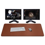 ZORESYN XXL Large Mouse Pads (110x50cm) - PU Leather Extended Large Gaming Mousepad Desk Mat - Nonslip Base and Waterproof Desktop Keyboard Extended Mouse Mat (Light Brown, XX-Large)