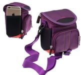 Navitech Purple Camera Bag For Panasonic Lumix DMC-TZ200D Digital Camera