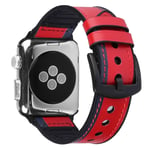 Apple Watch Series 5 40mm genuine leather silicone watch band - Red