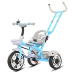 LHQ-HQ Children's Tricycle Bicycle 1-5 Years Old Male And Female Children's Stroller Baby Light Trolley Portable Walker Best Gift For Children (Color : BLUE, Size : 86 * 48 * 108CM)