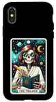 Coque pour iPhone X/XS Carte de tarot pour enseignant, squelette, professeur, éducatrice, école