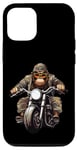 Coque pour iPhone 15 singe moto / motard singe