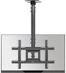 ONKRON Support TV Plafond pour 32" - 80" Ecran & TV, Support Television Plafond de 68 kg - Accroche Tele Plafond Hauteur Reglable Max VESA 600x400 / Support Tele Plafond Pivotant Inclinable N1L-B Noir
