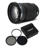 KamKorda Lens Filter Kit 72mm + Olympus M.Zuiko Digital ED 12-200mm f/3.5-6.3 Lens, Micro Four Thirds System, Movie & Still Compatible AF System, Weather-Resistant Construction + 2 Year Warranty