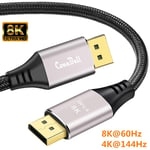 ConnBull 8K 4K DisplayPort 144Hz Cable 5m, Ultra HD DisplayPort 1.4 Cable Support HBR3(7680x4320 Resolution), 32.4Gbps, HDCP2.2, HDR for Monitor Video Graphics Card etc