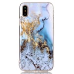 iPhone X / Xs Case Gold & Blue Marble Print