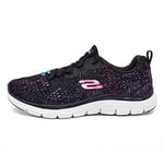 Skechers Women's Flex Appeal 4.0 Sneaker, BBLP=Black, Blue, Light Pink, 9.5