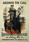 W96 Vintage WWI British Answer The Call London Rifle Brigade Recruitment Poster World War 1 WW1 Re-Print - A3 (432 x 305mm) 16.5" x 11.7"