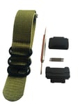 HD Conversion RAF 5 Ring Nylon Watch Band Strap Adapters(16mm) Kit for GShock MIL-Shock DW-5600 DW-6900 G-5700 GA-100 GDF-100 GL-7200 GLS-5600 Series (Green)