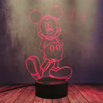 3D Anime LED Lamp Happy Minnie Mickey Mouse Night Light Kawaii Mickey 16 Color Illusion Table Lamp Portable Home Bedside Touch Remote Lamp Best Birthday Party Toy Gift Lava Lampara Bulb