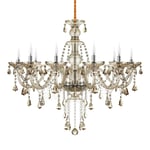Kristallkrona, LED-belysning, Vintage-design, 10 armar Cognac 10 arms Cognac