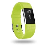 Bracelet de rechange pour Fitbit Charge 2, bracelet de rechange pour accessoires doux, fermoir en métal sécurisé pour Fitbit Charge 2 (6,7"-8,1") - Vert