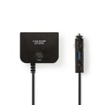Nedis biladapter med 3 x 12V och USB, 180 W