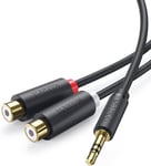 Câble Rca Jack Audio Stéréo Cordon Jack 3.5Mm Mâle Vers 2 Rca Femelles Pour Tv Pc Smartphone Ampli Chaîne Hifi Barre De Son Home Cinéma Enceinte 20 Cm[YIN4182940]