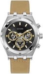 Guess GW0262G1 Continental Sort/Læder Ø44 mm