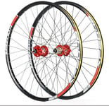 L.BAN Cycling Wheels For 26 27.5 29 Inch Mountain Bike Wheelset Alloy Double Wall Quick Release Disc Brake Compatible 8-11 Speed,Red-26inch