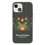 iPhone 15 Fleksibelt Plast Jul Deksel - Merry Christmas - Julekrans og Juleklokke