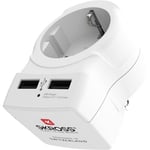 SKROSS Reseadapter Europa till USA med 2st USB-A-portar