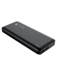 26.800 mAh Powerbank 60W USB-C PD & QC USB-A Output - Black Powerbank - Sort - 26800 mAh