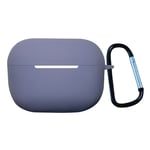 Apple Airpods Pro 2nd Gen (2022) Silikondeksel med Karabinkrok - Lavendel Grå