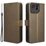 SKALO Asus ROG Phone 8 Pro 5G Premium Mini Romb Plånboksfodral - Brun Brun