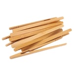 3X(10 Pieces Bamboo Toast Tongs, Bamboo Tongs 7 Inches Toaster Tongs Made of Nat