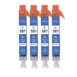 4 Photo Blue Ink Cartridges to replace Canon CLI-581PB (581XLPB) Compatible