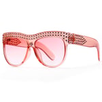 Diamond-encrusted Large Box Sunglasses Style Fashion For Party Banquet Decoration Classic Eyewear (Color : Pink)