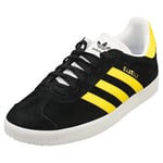 adidas Gazelle Mens Black Yellow Casual Trainers - 3.5 UK