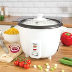Quest 350 Watt 0.8 Litre White Electric Non-Stick Keep Warm Function Rice Cooker