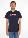 Tommy Jeans Reg Corporate Logo T-Shirt - Navy, Navy, Size S, Men