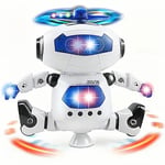 Barn Robot Roterande Dans Leksaker Med Musik LED Ljus Elektronisk Gång leksaker